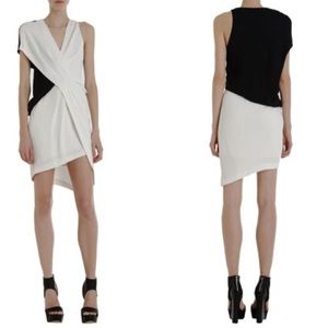 HELMUT LANG ‘Sugar’ Black/White Asymmetrical Dress